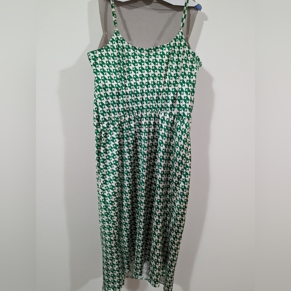 Ava & Viv Maxi Slip Dress Adjustable Straps Scoop Neck S:1X Green Cream - Picture 12 of 13